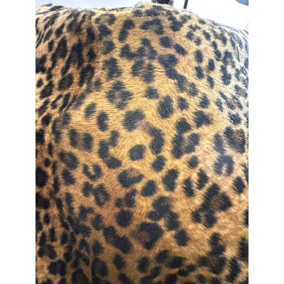Vintage 90's Hugo Buscati Leopard Print Faux Fur Mini Skirt Sz 2 - Picture 6 of 12